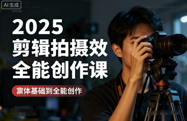 2025剪辑拍摄特效全能创作课，零基础到全能创作-网赚项目众筹网