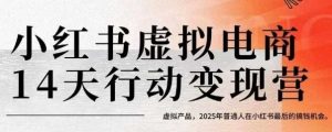 小红书虚拟电商14天变现训练营,虚拟产品,2025年普通人在小红书最后的搞钱机会(更新)-网赚项目众筹网