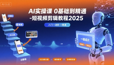 AI实操课0基础到精通-短视频剪辑教程2025-网赚项目众筹网