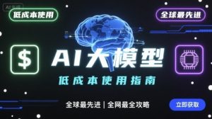 如何低成本使用全球最先进AI大模型,全网最全指南-网赚项目众筹网