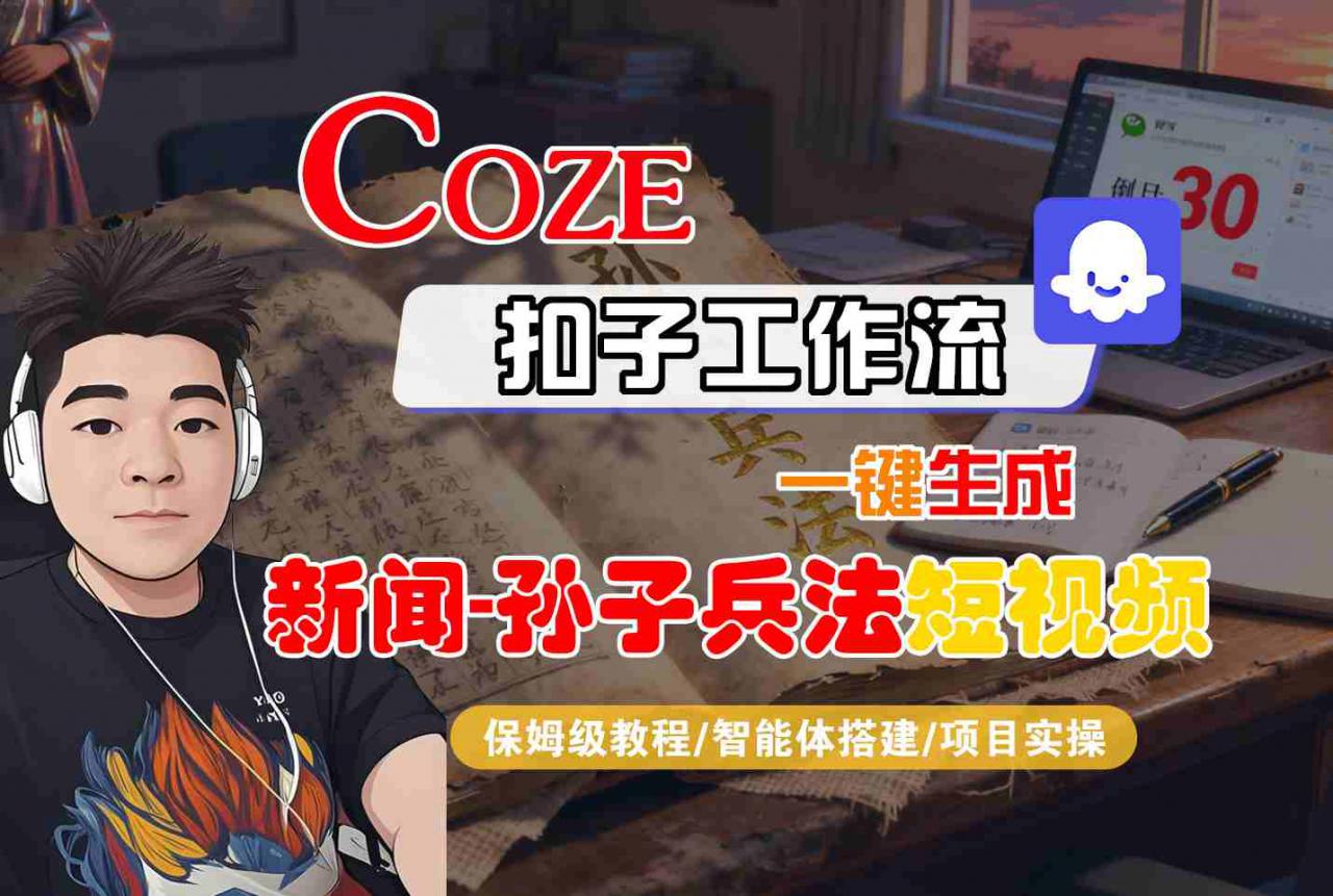 Coze扣子智能体工作流一键生成“新闻-孙子兵法“短视频，全流程保姆级教学-网赚项目众筹网