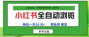 小红书全自动浏览项目,零投资,全程手机去跑,单账号一天10米+,可无限矩阵去做【揭秘】-网赚项目众筹网