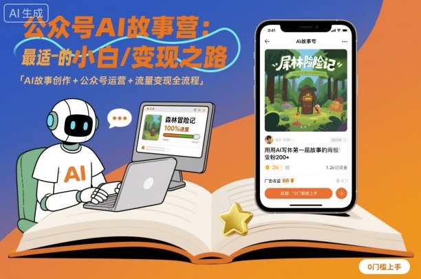 公众号ai故事营，最适合小白的自媒体变现之路-网赚项目众筹网