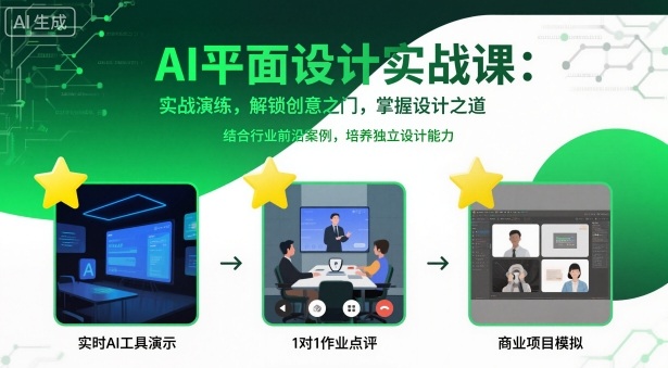 AI平面设计实战课，实战演练，解锁创意之门，掌握设计之道-网赚项目众筹网