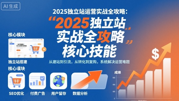 2025独立站运营实战全攻略，一站式掌握独立站运营核心技能-网赚项目众筹网