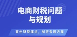 电商企业财税风险与规避,直击财税痛点,制定专属方案-网赚项目众筹网