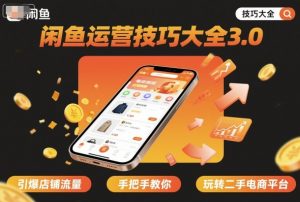 闲鱼运营技巧大全3.0,引爆店铺流量,手把手教你玩转二手电商平台-网赚项目众筹网