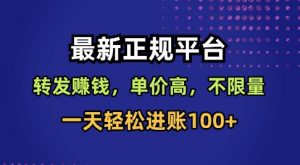 最新正规平台,转发賺钱,单价高,不限量,一天轻松进账100+【揭秘】-网赚项目众筹网