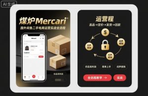 煤炉Mercari国外闲鱼二手电商运营实战全流程,仿品高利润,简单上手,闷声搞钱-网赚项目众筹网