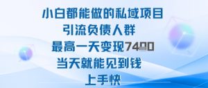 2025年小白都能做的私域项目引流负债人群最高一天变现1k+高变现难度低当天就能见到钱上手快-网赚项目众筹网