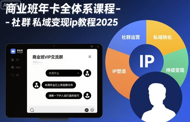 商业班年卡全体系课程-社群私域变现ip教程2025-网赚项目众筹网