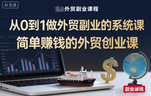 从0到1做外贸副业的系统课，简单賺钱的外贸创业课-网赚项目众筹网