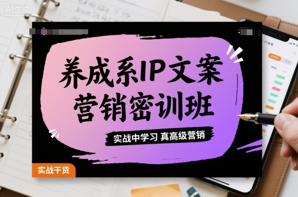 养成系IP文案营销密训班，实战中学习真高级营销-网赚项目众筹网