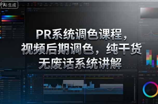 PR系统调色课程，视频后期调色，纯干货无废话系统讲解-网赚项目众筹网