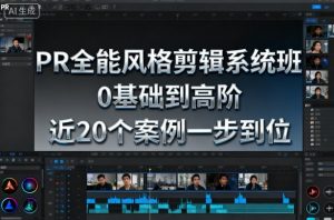 PR全能风格剪辑系统班,0基础到高阶,近20个案例一步到位-网赚项目众筹网