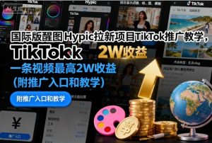 国际版醒图Hypic拉新项目TikTok推广教学,一条视频最高2W收益(附推广入口和教学)-网赚项目众筹网