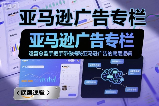 亚马逊广告专栏：运营总监手把手带你揭秘亚马逊广告的底层逻辑-网赚项目众筹网