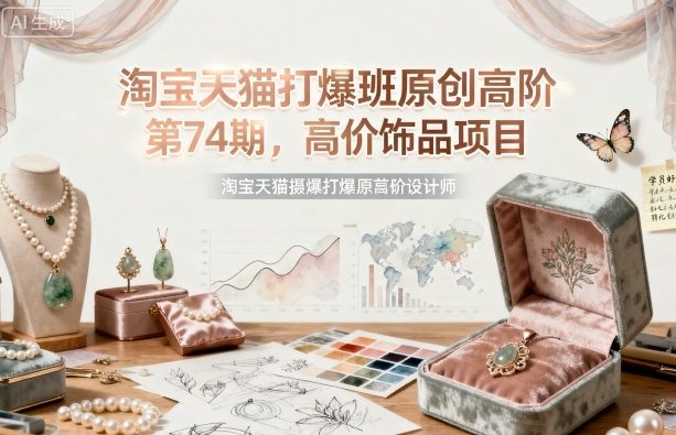 淘宝天猫打爆班原创高阶第74期，高价饰品项目-网赚项目众筹网