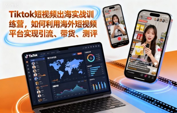 Tiktok短视频出海实战训练营，如何利用海外短视频平台实现引流、带货、测评-网赚项目众筹网
