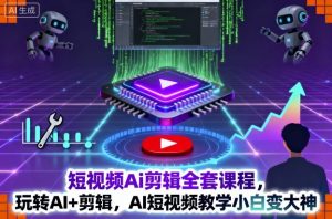 短视频Ai剪辑全套课程,玩转AI+剪辑,AI短视频教学小白变大神-网赚项目众筹网