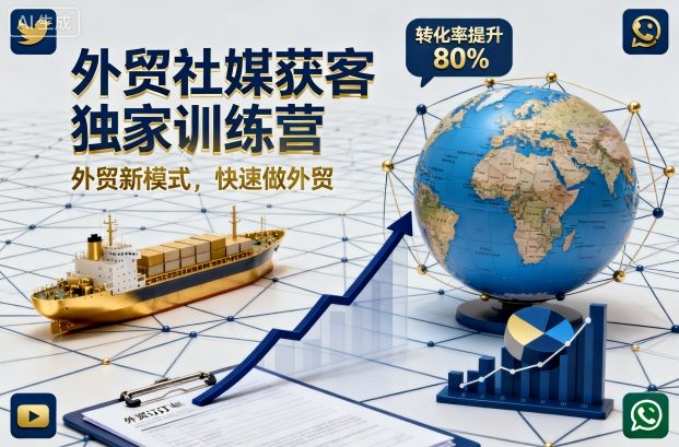 外贸社媒获客独家训练营，外贸新模式，快速做外贸-网赚项目众筹网