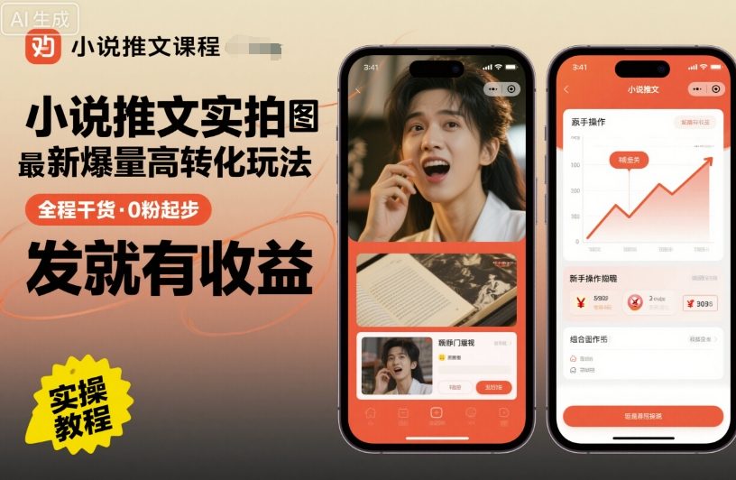 小说推文实拍双图文最新爆量高转化玩法，全程干货，0粉起步，发就有收益-网赚项目众筹网