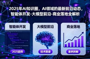2025年AI知识圈,AI领域的最新前沿动态,智能体开发-大模型前沿-商业落地全解析-网赚项目众筹网