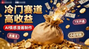 公众号冷门赛道,用AI做情感漫画,7天开通流量主,操作简单,小白可玩-网赚项目众筹网