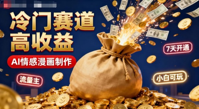 公众号冷门赛道，用AI做情感漫画，7天开通流量主，操作简单，小白可玩-网赚项目众筹网