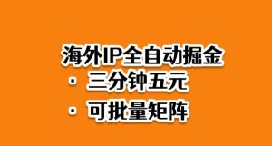 海外ip全自动掘金,2025必做蓝海项目,3分钟落地,矩阵直接开干【揭秘】-网赚项目众筹网
