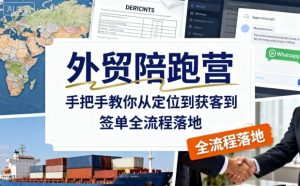 外贸陪跑营，手把手教你从定位到获客到签单全流程落地-网赚项目众筹网