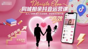 同城相亲抖音运营课,从入门到精通的实战指南,快速高效匹配对象-网赚项目众筹网