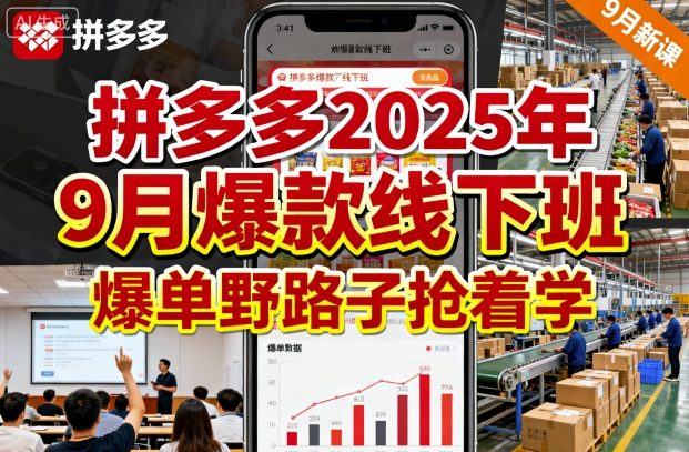 拼多多2025年9月爆款线下班，爆单野路子抢着学-网赚项目众筹网