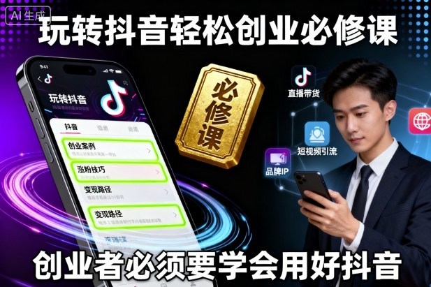 玩转抖音轻松创业必修课，创业者必须要学会用好抖音-网赚项目众筹网