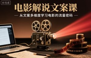 电影解说文案课,从文案多维度学习电影的流量密码-网赚项目众筹网