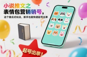 小说推文之表情包营销号,这个傻瓜式玩法,新手也能快速起号出单-网赚项目众筹网