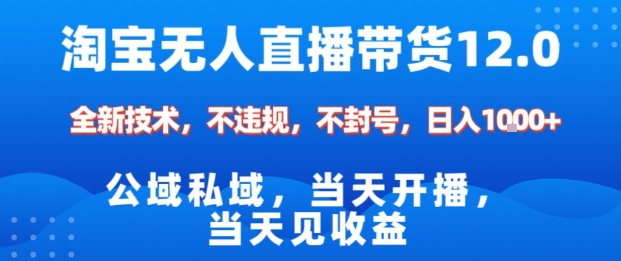 淘宝无人直播12.0，公域私域技术，不封号，不违规布局双十一流量风口，日入1k（独家技术）【揭秘】-网赚项目众筹网