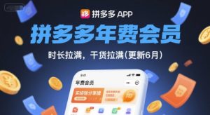 拼多多年费会员，实经验分享操，时长拉满，干货拉满(更新11月)-网赚项目众筹网