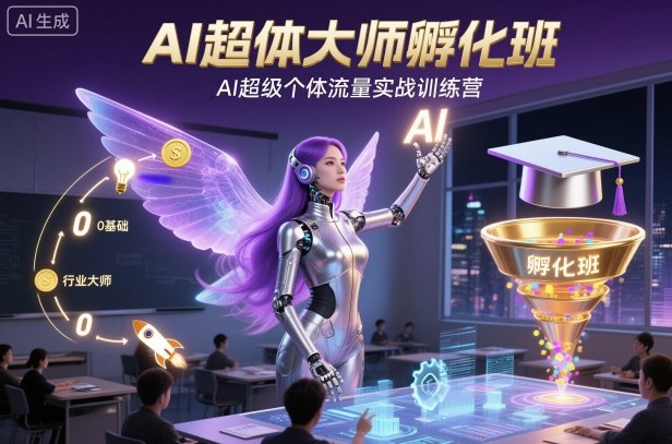 AI超体大师孵化班，AI超级个体流量实战训练营-网赚项目众筹网