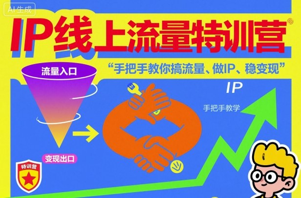IP线上流量特训营，手把手教你搞流量、做IP、稳变现-网赚项目众筹网