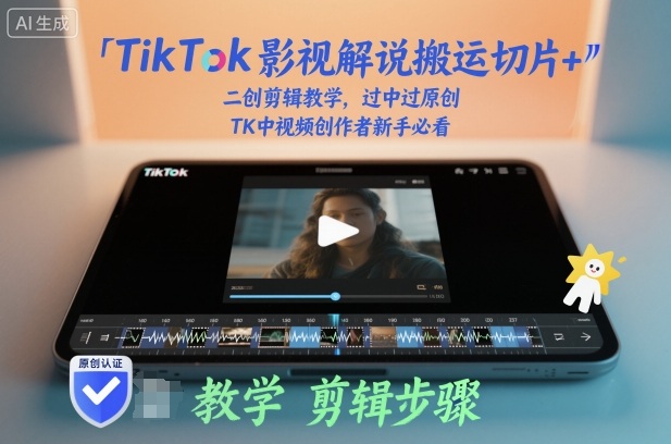 TikTok影视解说搬运切片+二创剪辑教学，过中过原创，TK中视频创作者新手必看-网赚项目众筹网