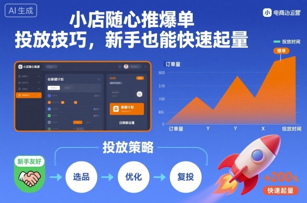 小店随心推爆单投放技巧，新手也能快速起量-网赚项目众筹网