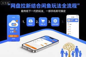 网盘拉新结合闲鱼玩法全流程，能传给下一代的玩法，一部手机即可搞定（附入口渠道以及实操教程）-网赚项目众筹网