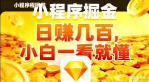 微信小程序掘金项目，日入几张，项目简单，小白一看就懂，5分钟就能学会上手操作【揭秘】-网赚项目众筹网
