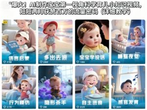 爆火！AI制作宝宝第一视角科学育儿小知识视频，短短两月获赞百万的流量密码（详细教学）-网赚项目众筹网