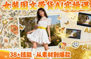 女装图文带货的AI实操课,覆盖38个实用技能,快速提升素材制作效率-网赚项目众筹网