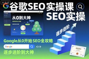 谷歌SEO实操课,Google从0开始SEO全攻略,逐步进阶到大神-网赚项目众筹网