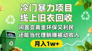 冷门暴力项目，线上旧衣回收，闲置变黄金环保又利民，还能当代理躺賺被动收入，变现+精准引流全流程-网赚项目众筹网