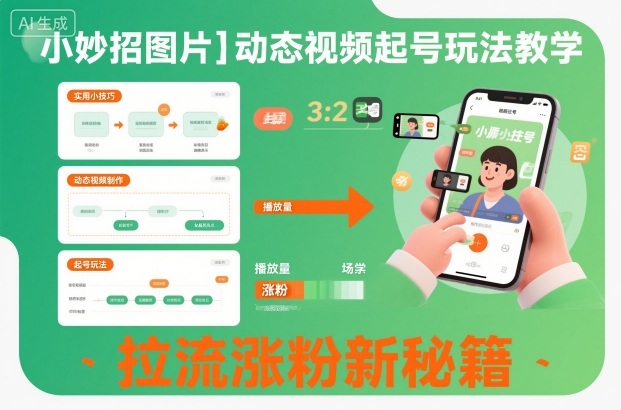 小妙招图片＋动态视频起号玩法教学，拉流涨粉新秘籍-网赚项目众筹网