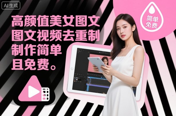 高颜值美女图文视频去重制作教学，制作简单且免费-网赚项目众筹网